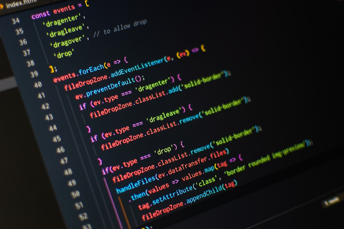 Code source de programmation affiché sur un écran d'ordinateur.